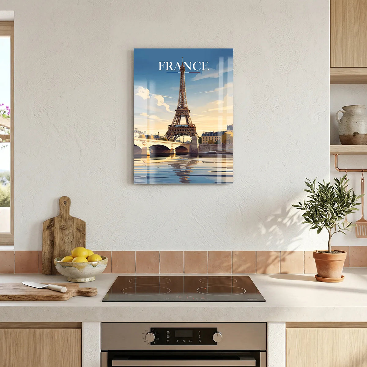 Tableau Tour Eiffel - Emblème de la France - Illustration | en Métal Format A3