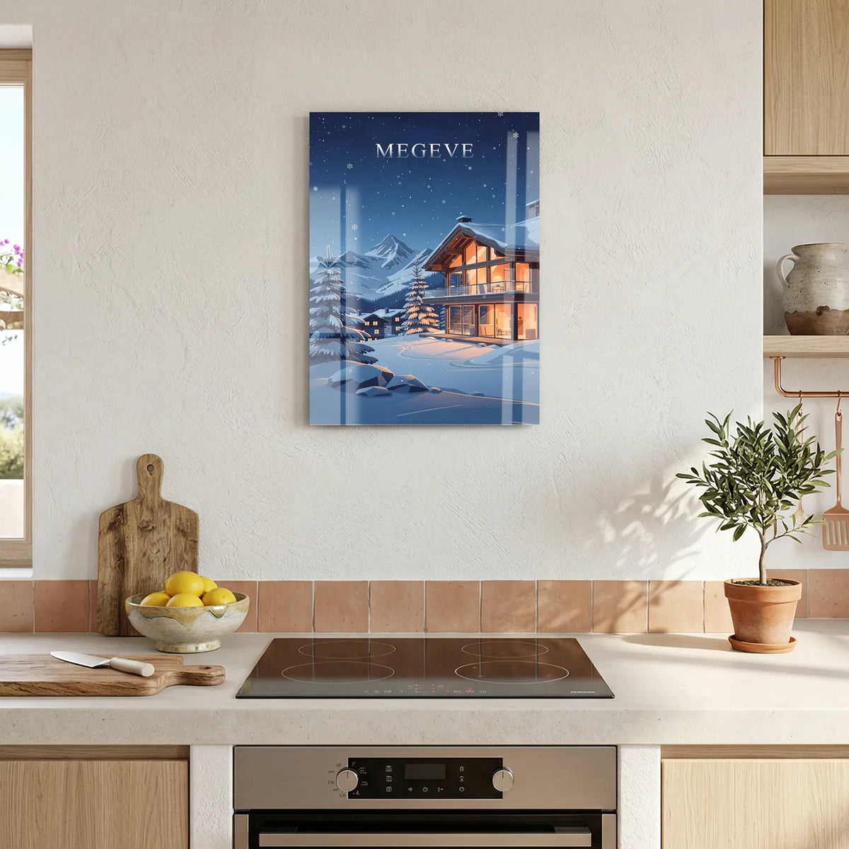 Tableau Megève - Illustration | en Métal Format A3