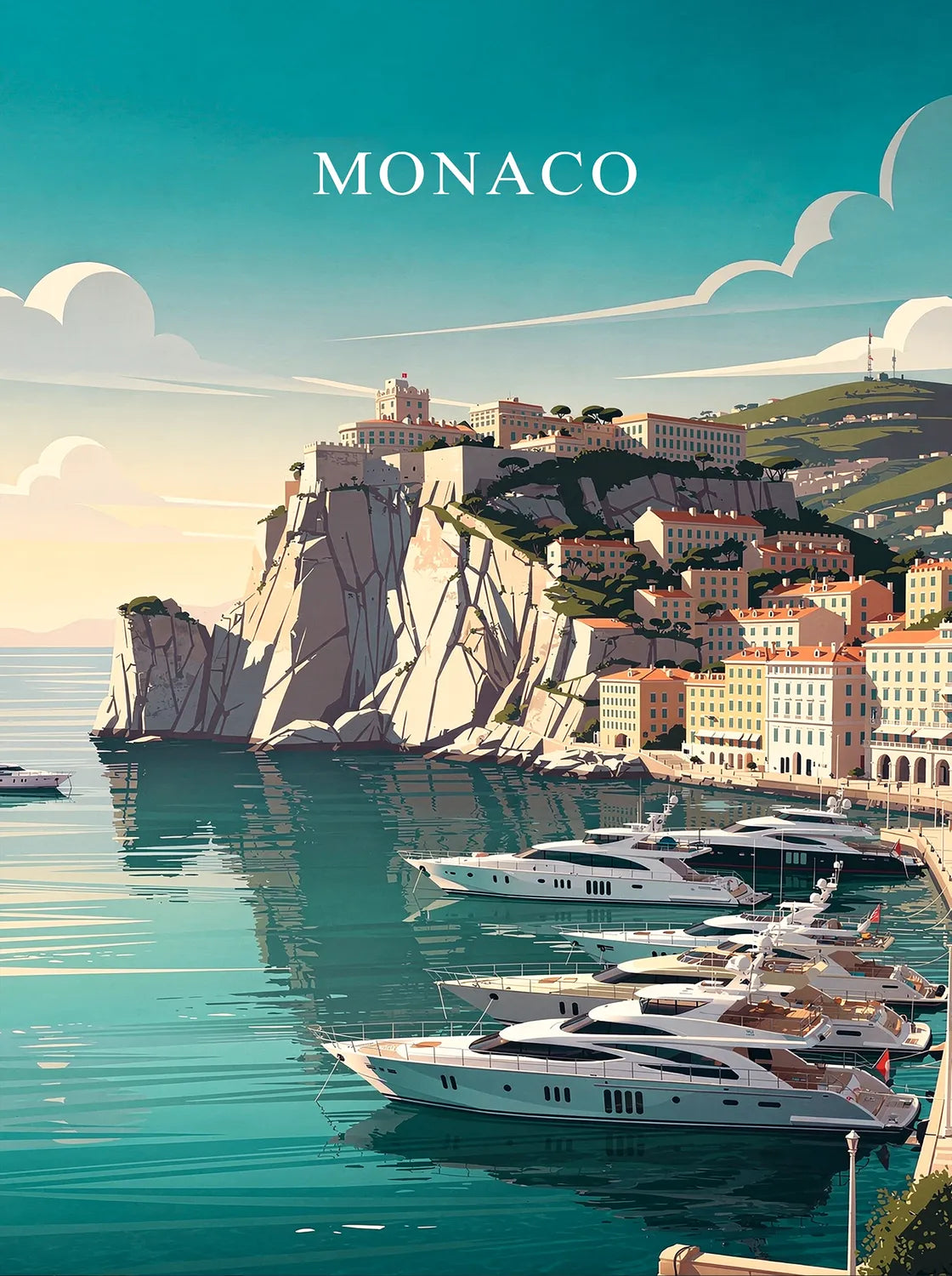 Tableau Monaco - Illustration | en Métal Format A3