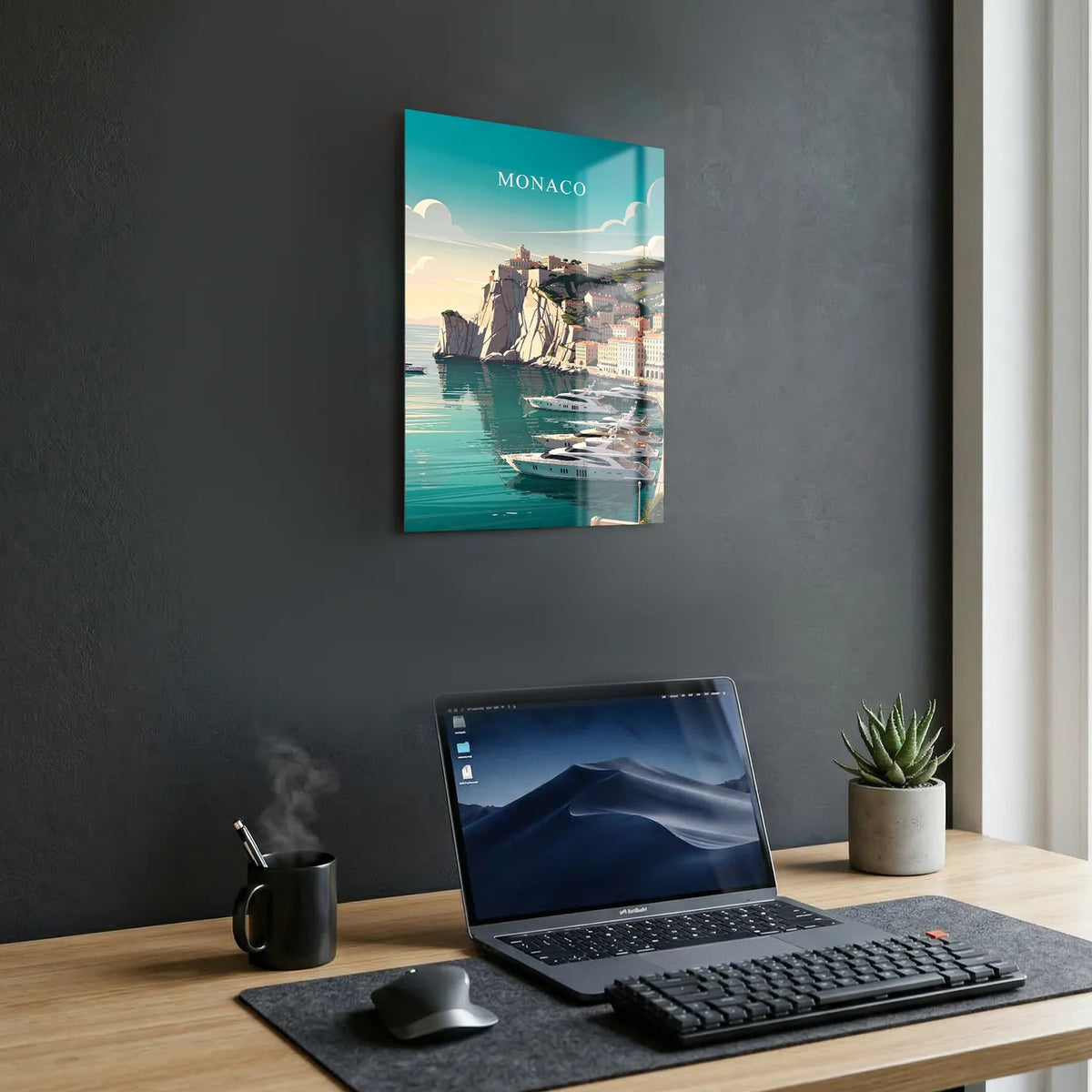 Tableau Monaco - Illustration | en Métal Format A3