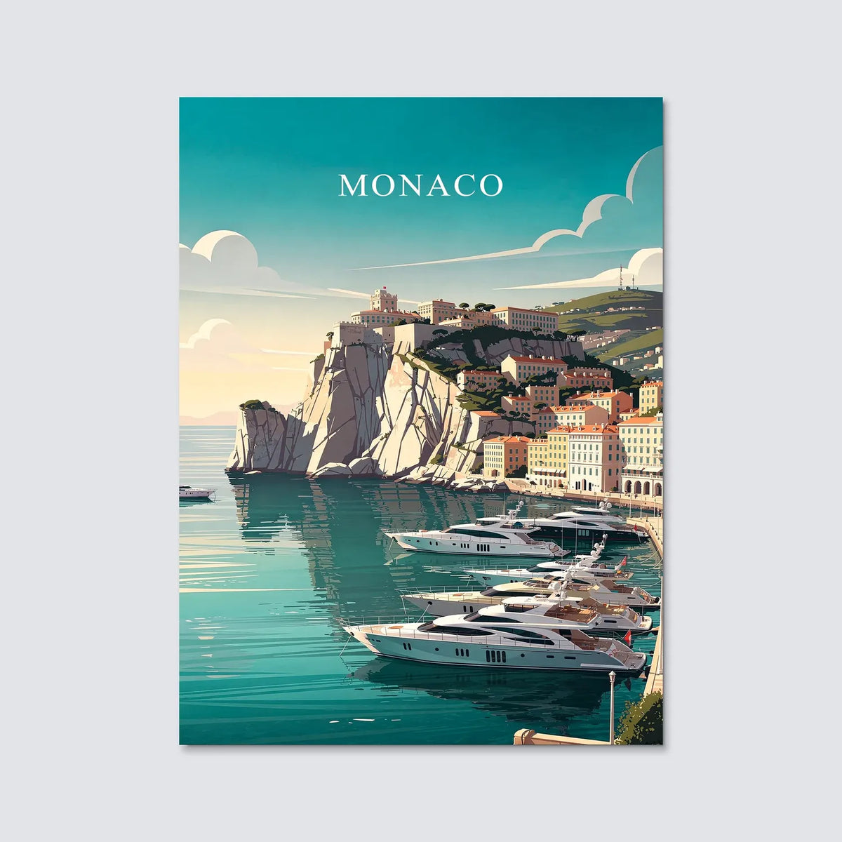 Tableau Monaco - Illustration | en Métal Format A3