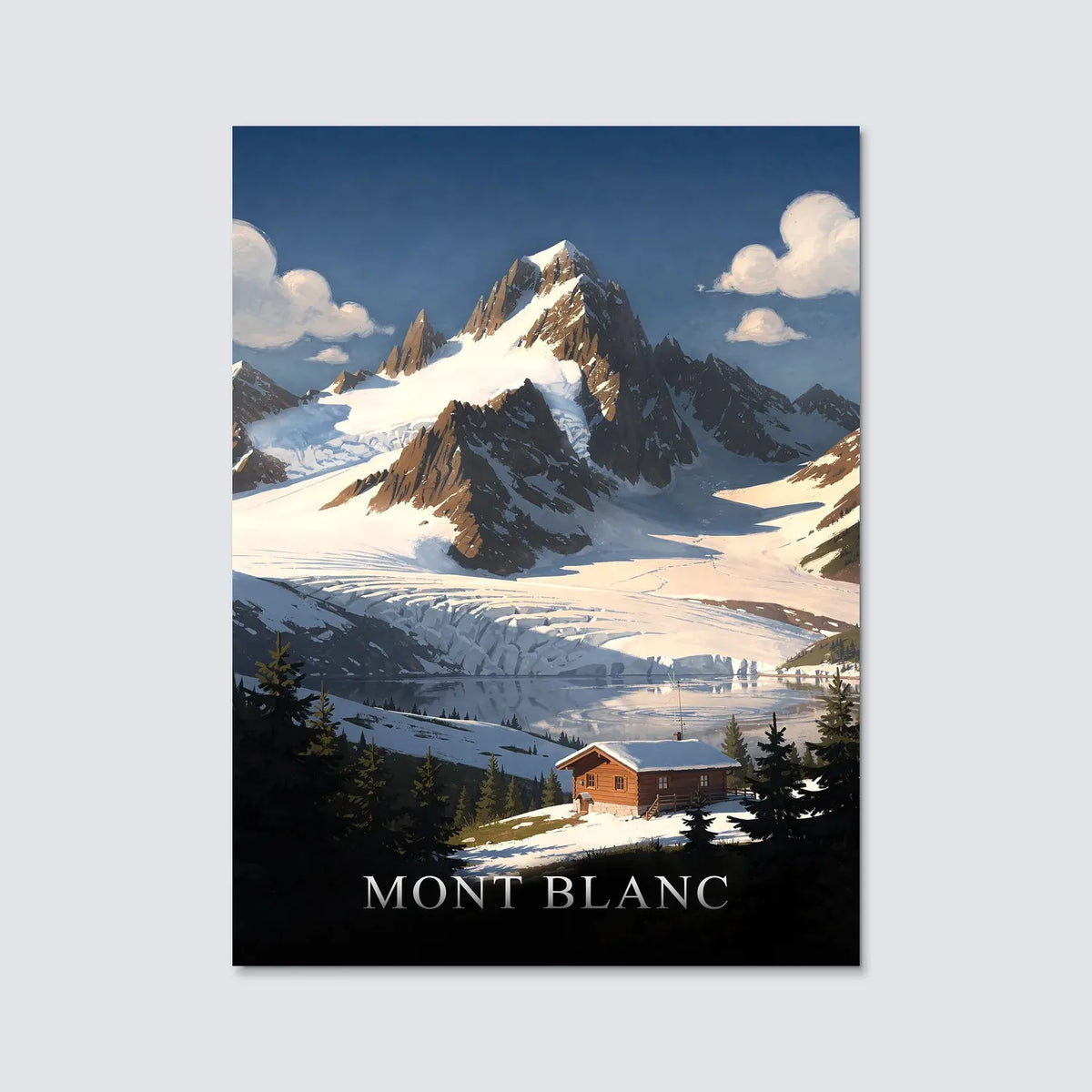 Tableau Mont Blanc - Illustration | en Métal Format A3