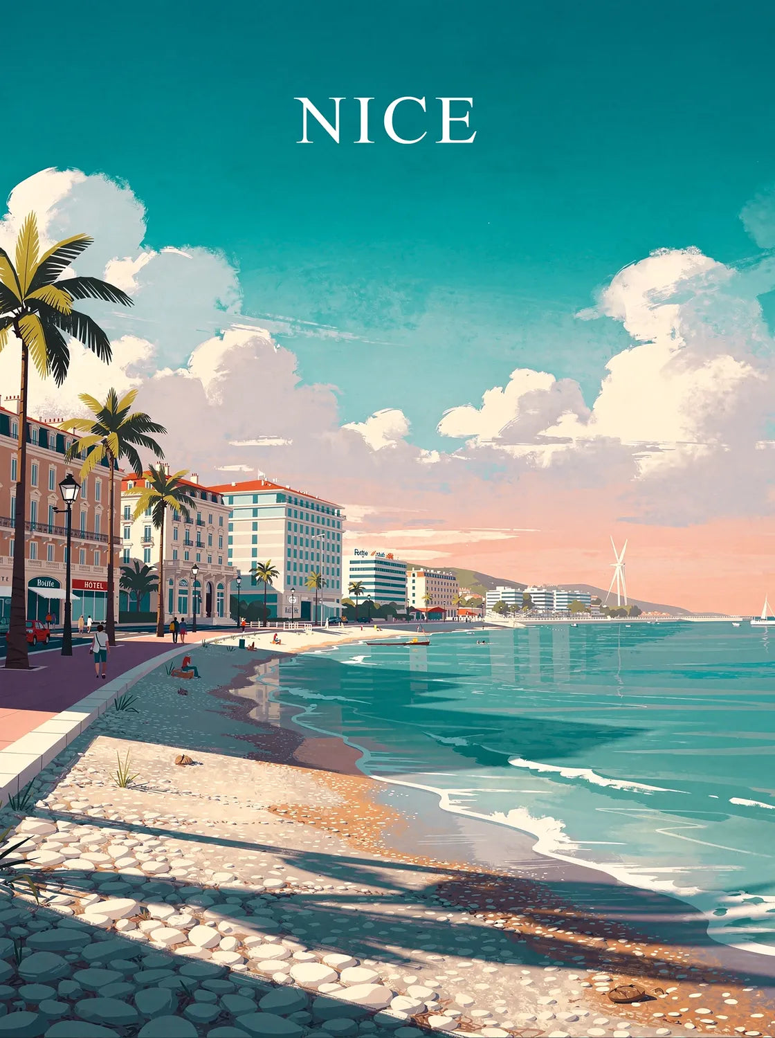 Tableau Nice - Illustration | en Métal Format A3