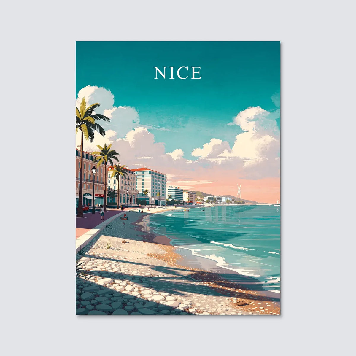 Tableau Nice - Illustration | en Métal Format A3