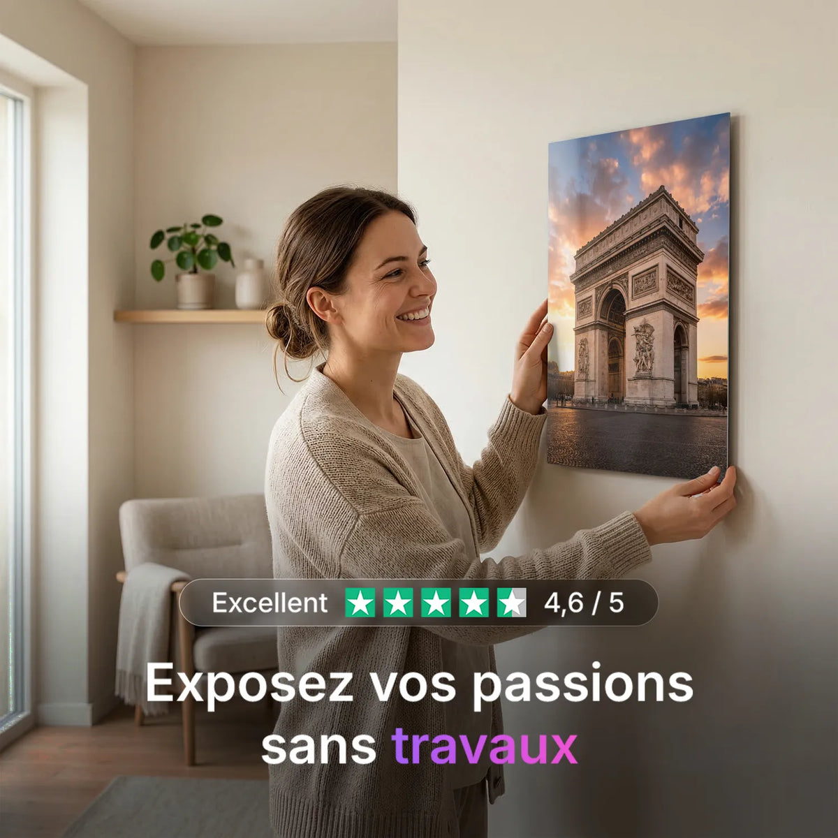 Tableau Champs-Élysées | en Métal Format A3