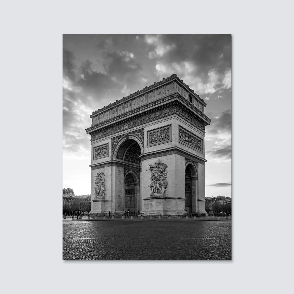 Tableau Champs-Élysées N&B | en Métal Format A3