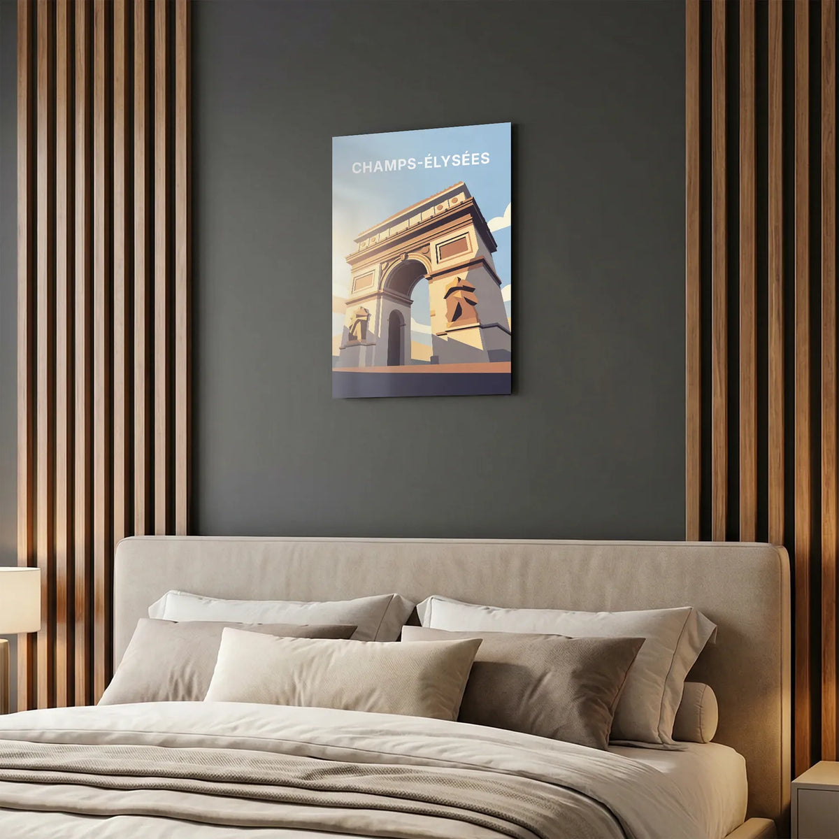 Tableau Aux Champs-Élysées - Illustration | en Métal Format A3