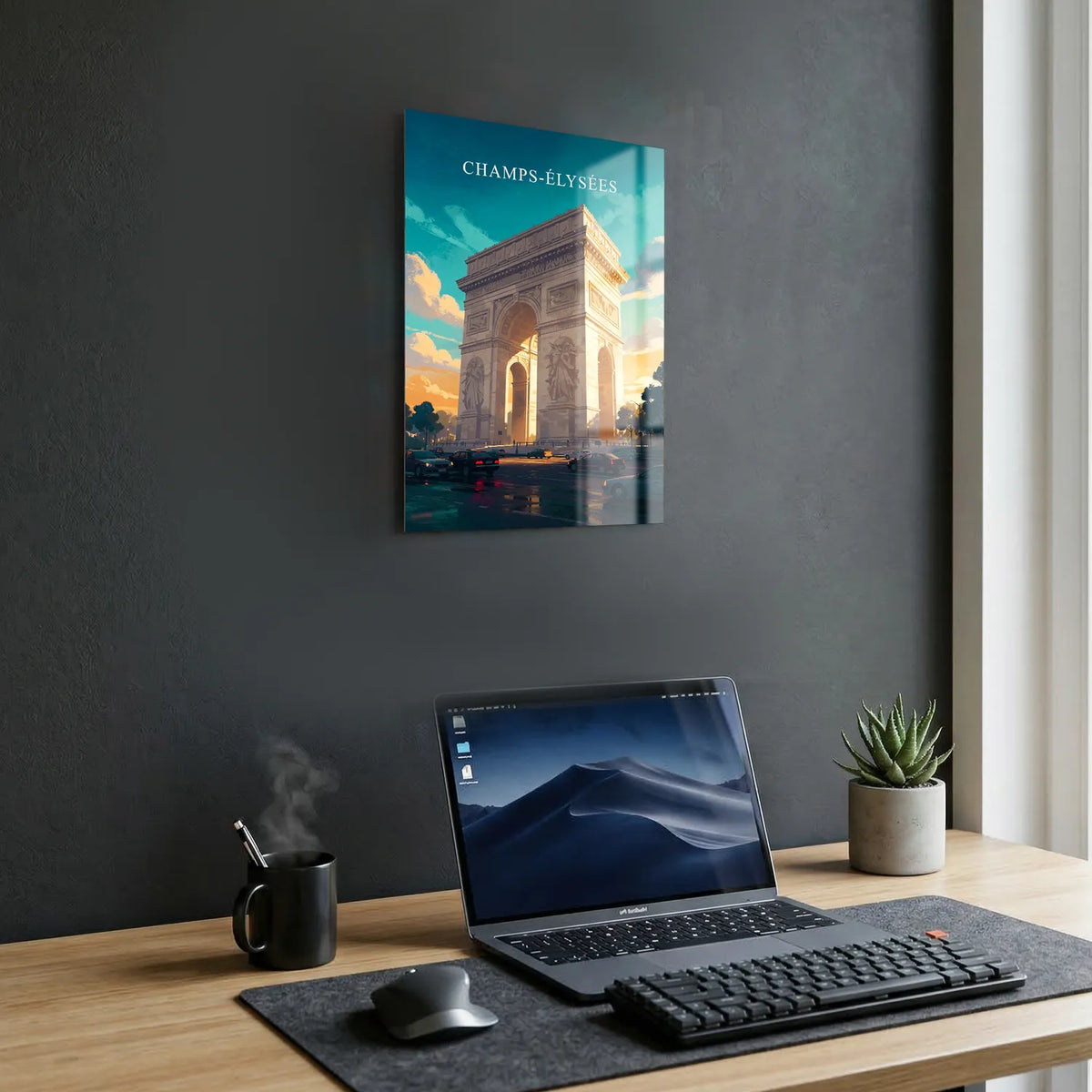 Tableau Champs-Élysées - Illustration | en Métal Format A3