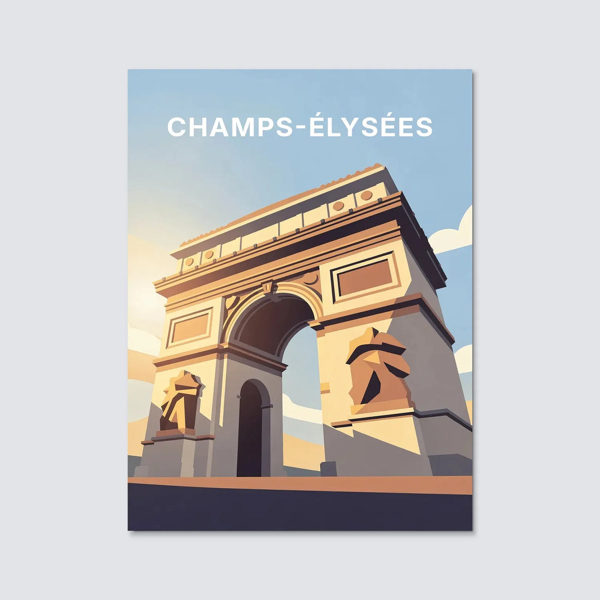 Tableau Aux Champs-Élysées - Illustration | en Métal Format A3