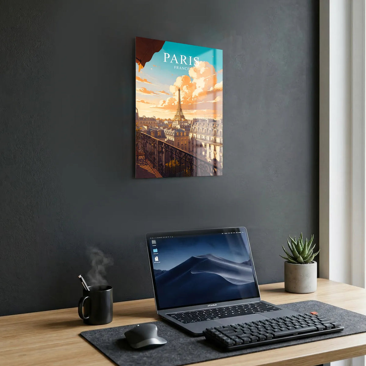 Tableau Toits de Paris - Illustration | en Métal Format A3