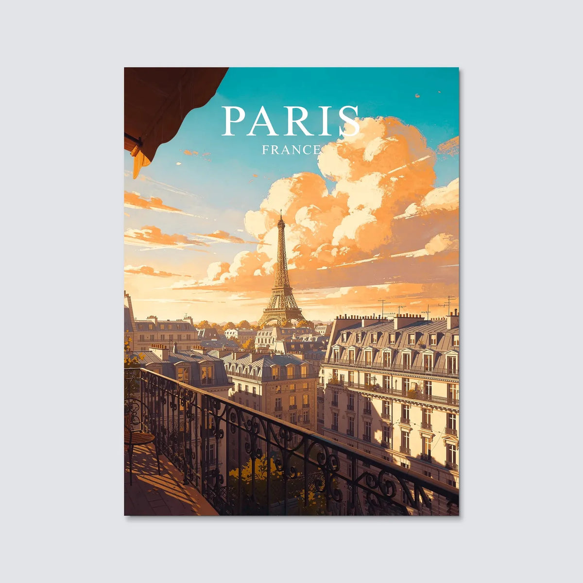 Tableau Toits de Paris - Illustration | en Métal Format A3
