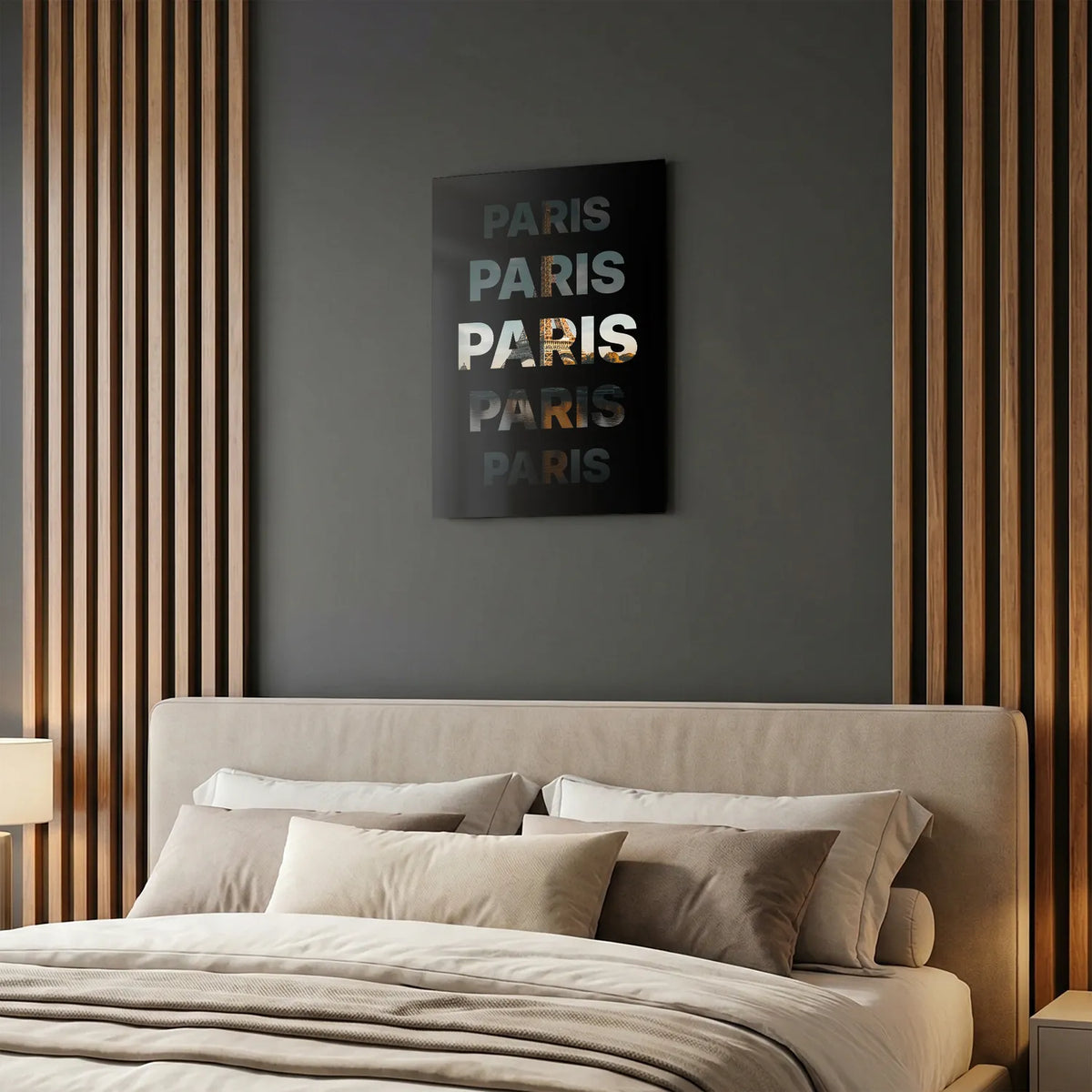 Tableau Paris Ville Lumière - Illustration | en Métal Format A3