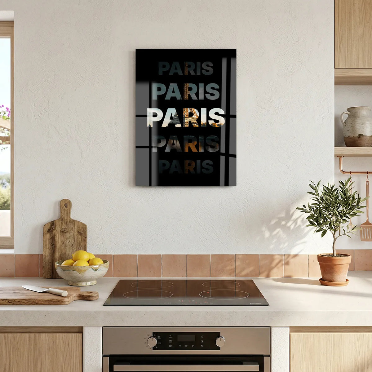 Tableau Paris Ville Lumière - Illustration | en Métal Format A3