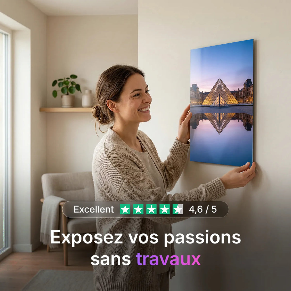 Tableau Le Louvre | en Métal Format A3
