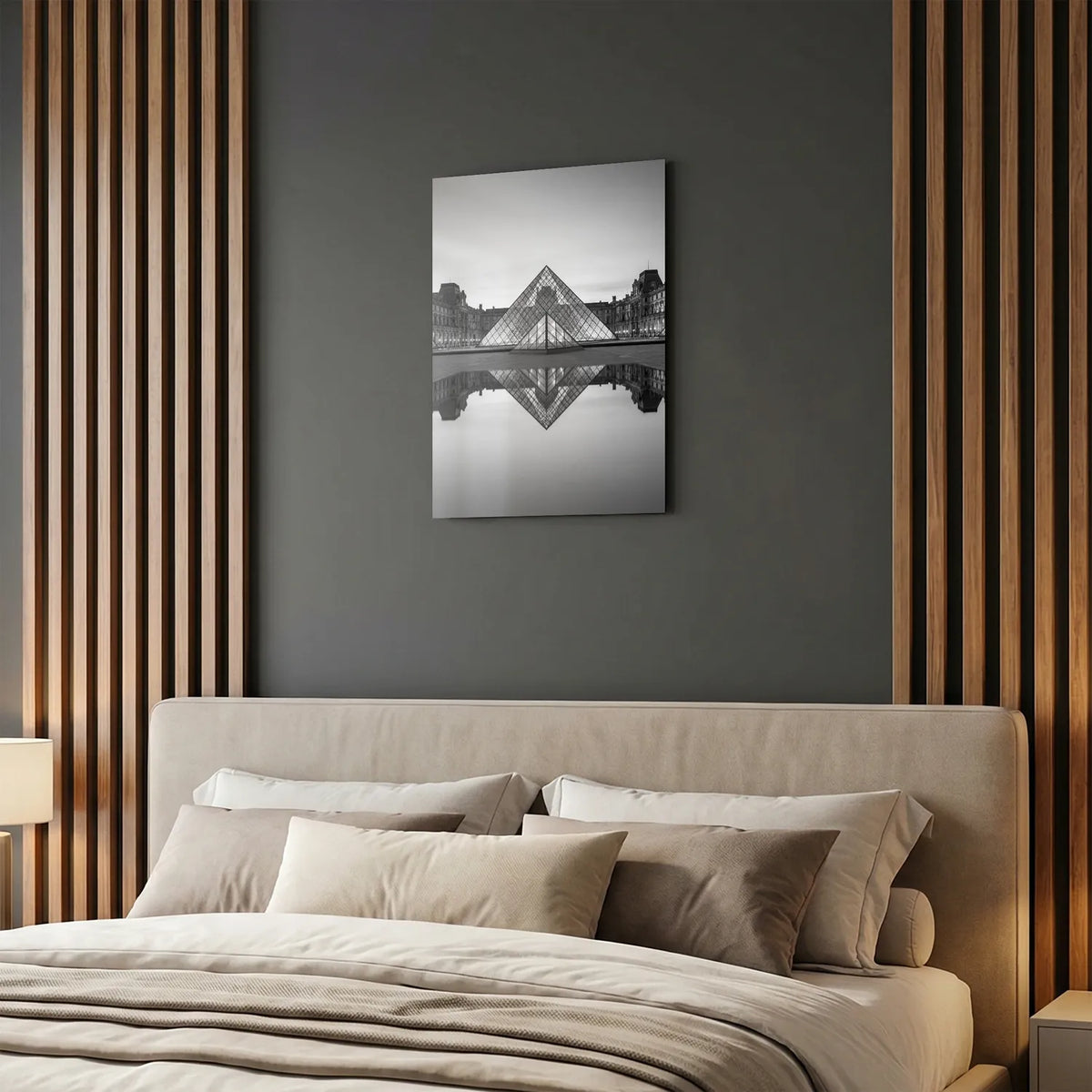 Tableau Le Louvre N&B | en Métal Format A3