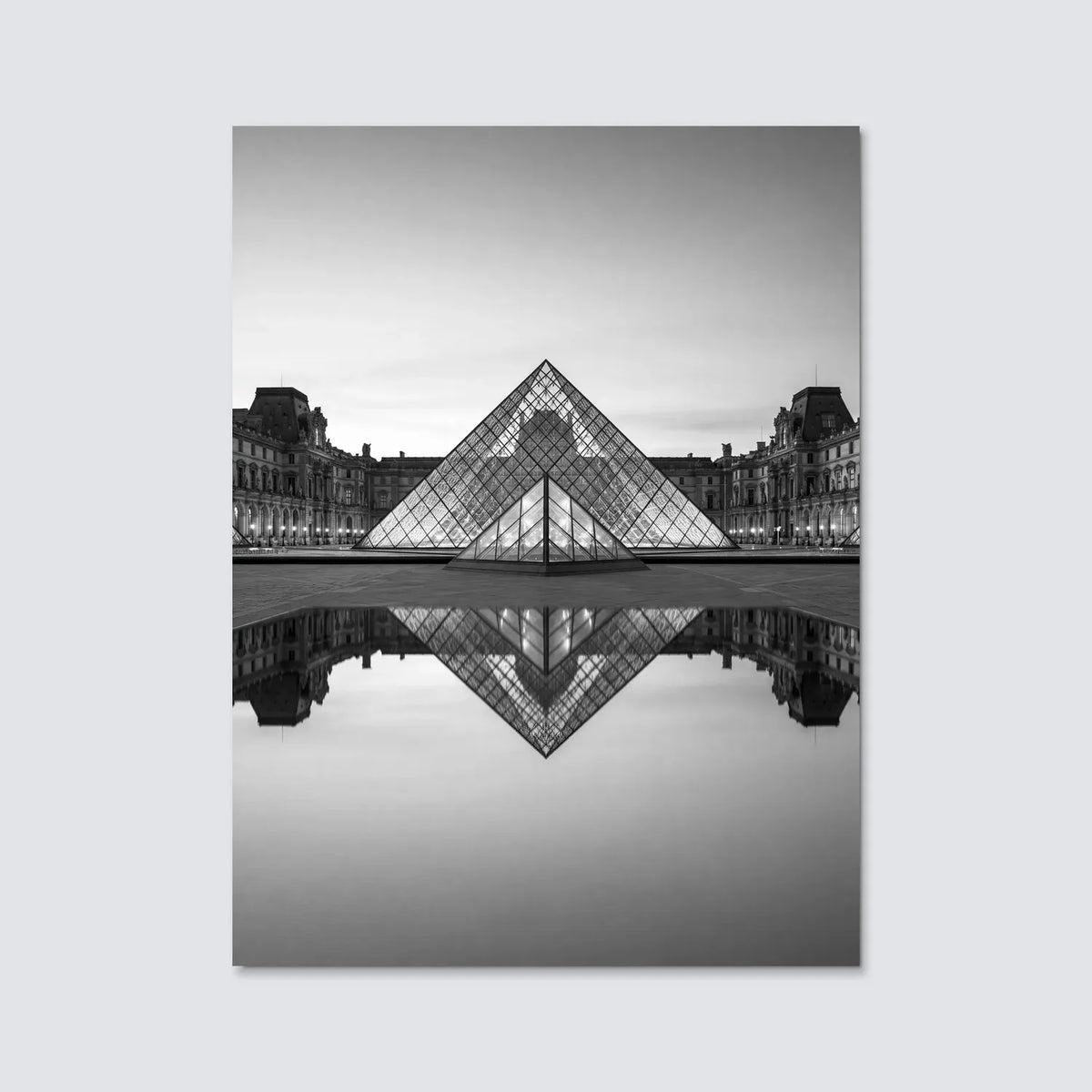 Tableau Le Louvre N&B | en Métal Format A3