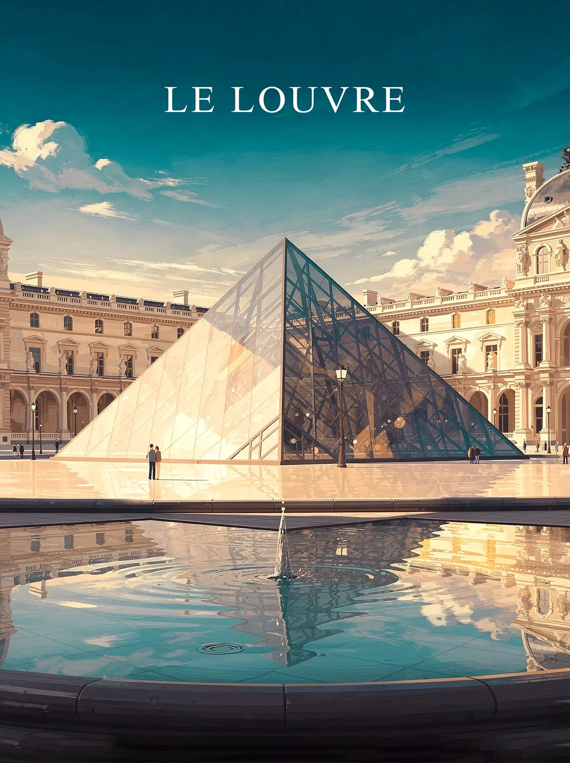 Tableau Musée du Louvre - Illustration | en Métal Format A3