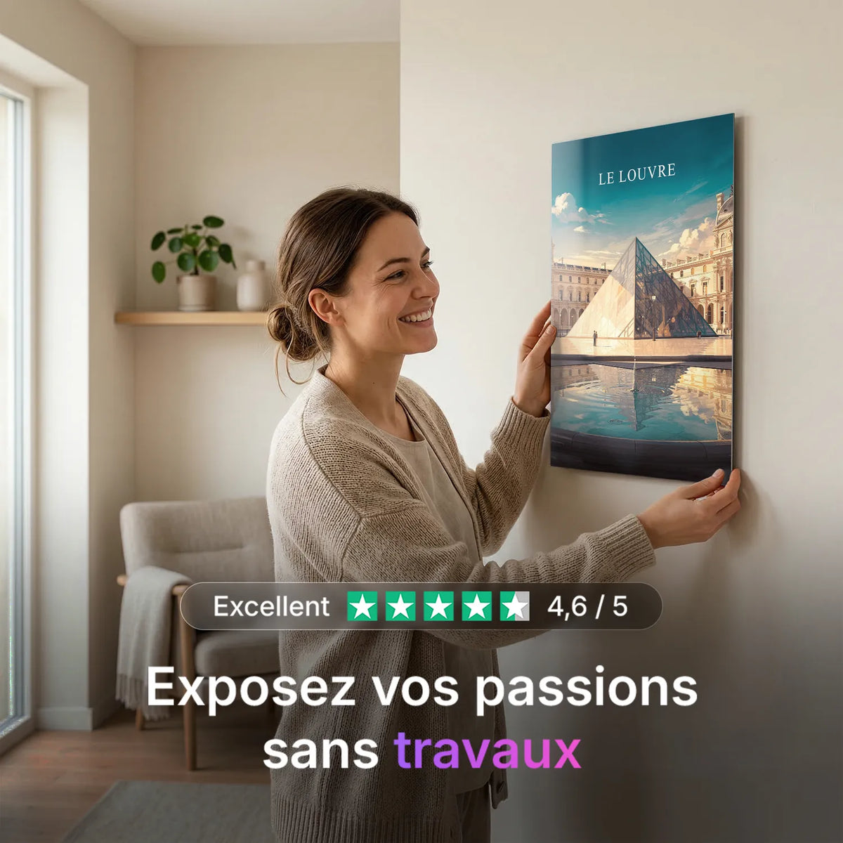 Tableau Musée du Louvre - Illustration | en Métal Format A3