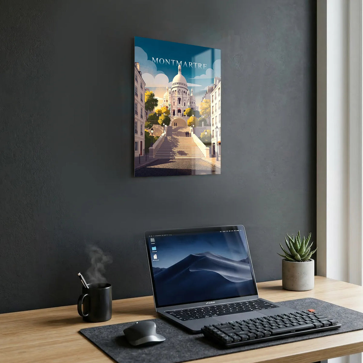 Tableau Montmartre - Illustration | en Métal Format A3