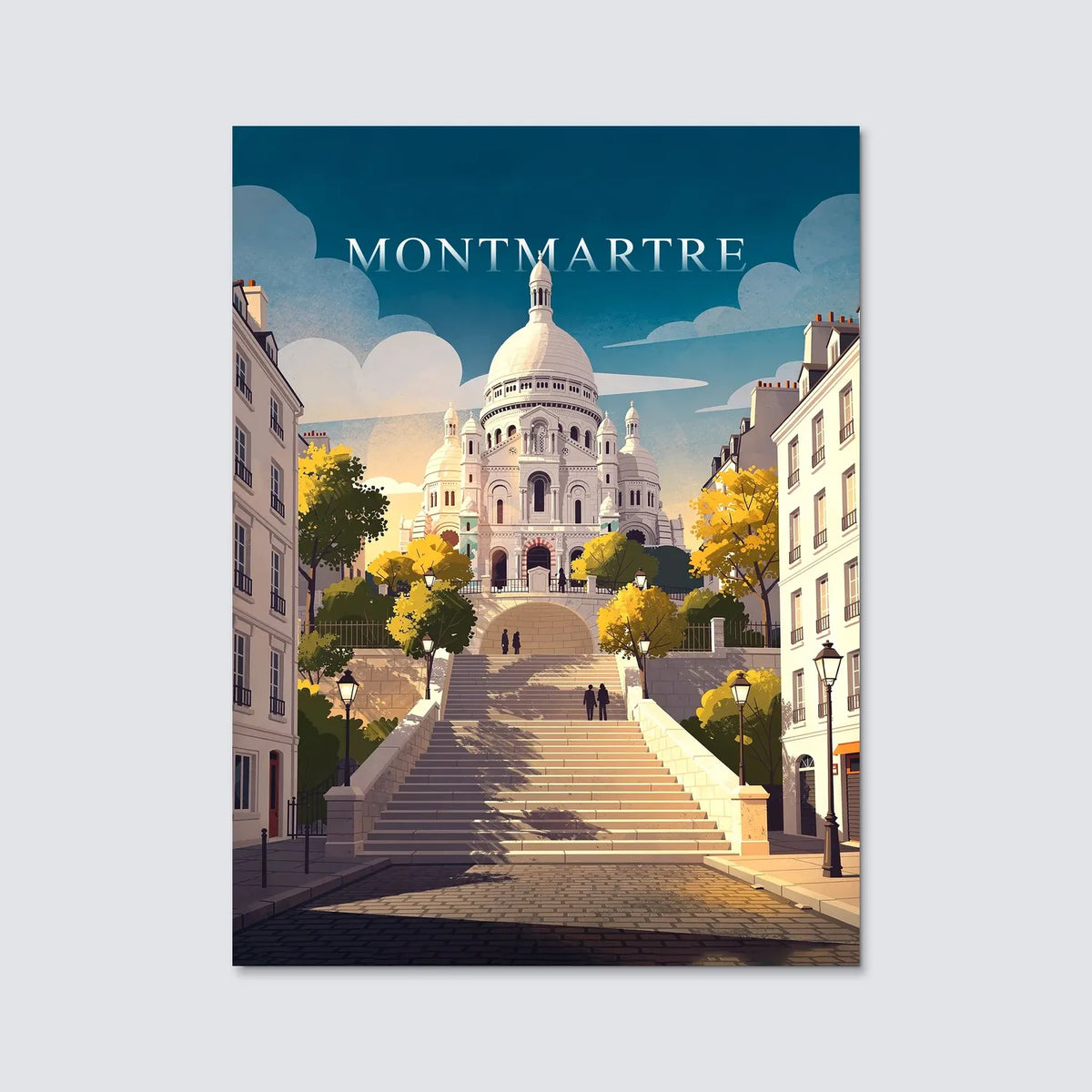 Tableau Montmartre - Illustration | en Métal Format A3