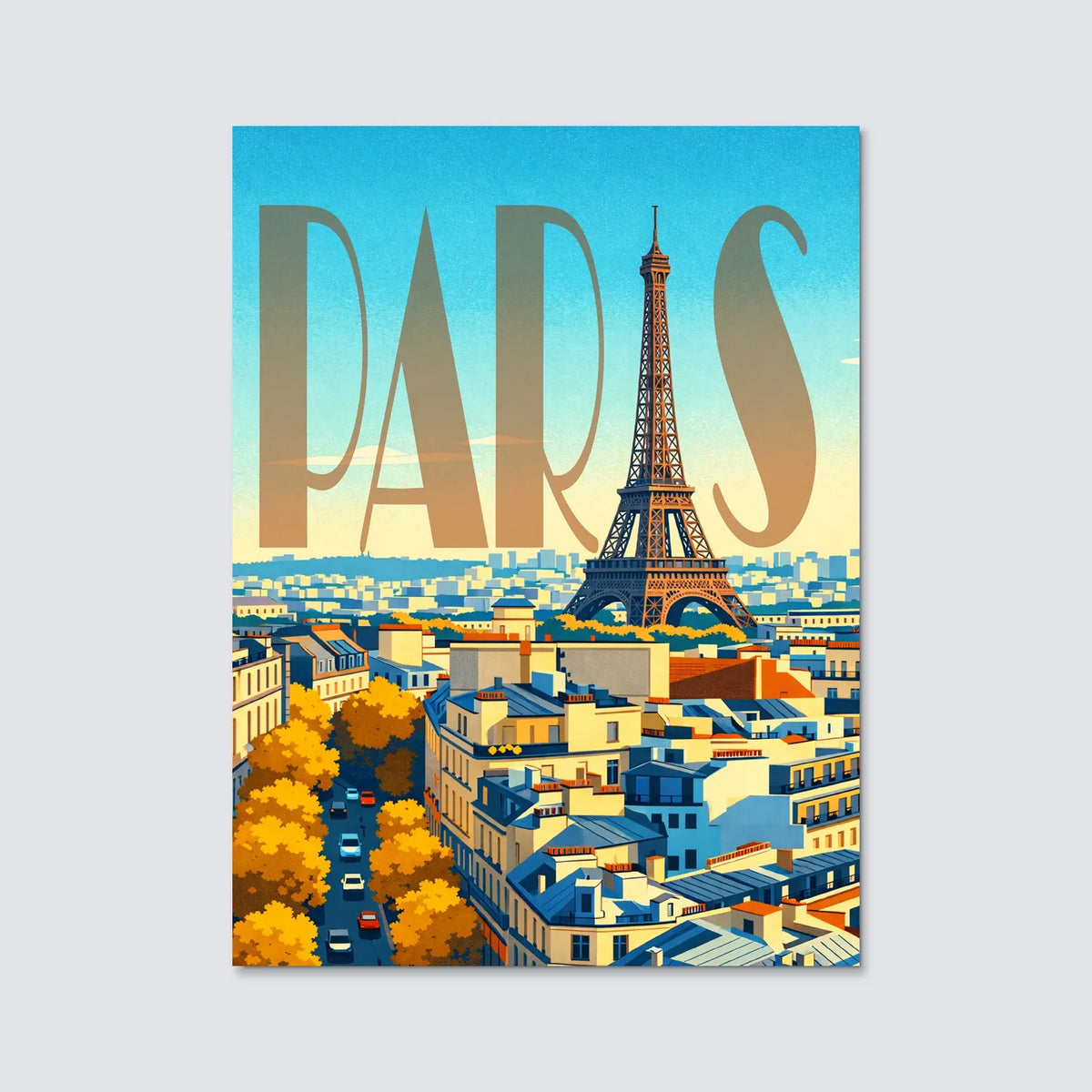 Tableau Paris - Illustration | en Métal Format A3
