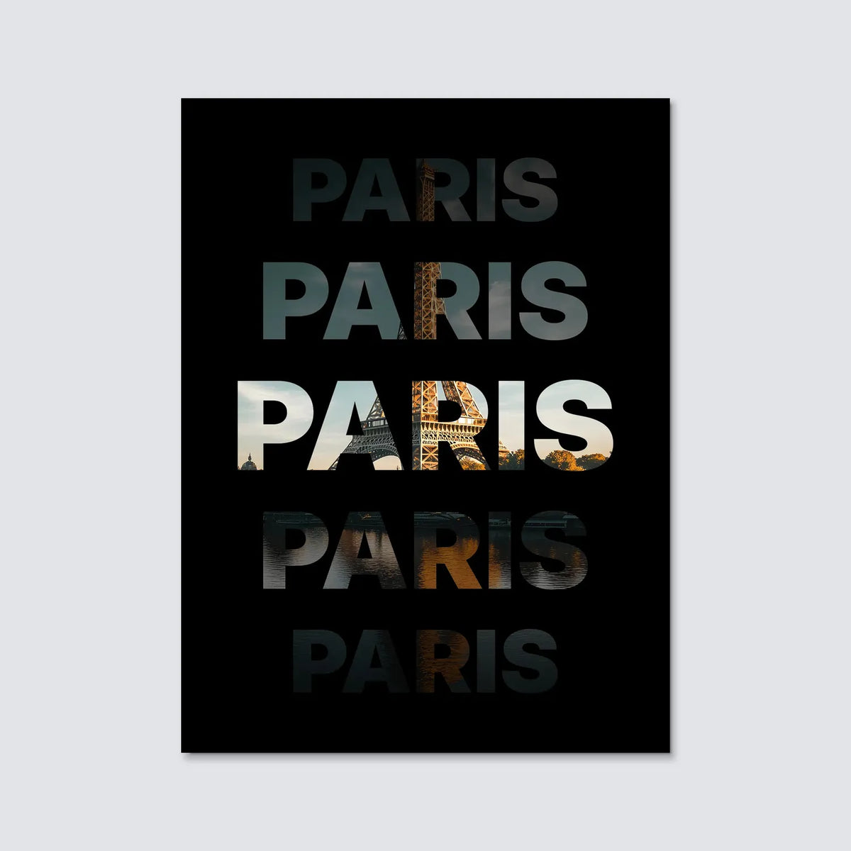 Tableau Paris Ville Lumière - Illustration | en Métal Format A3