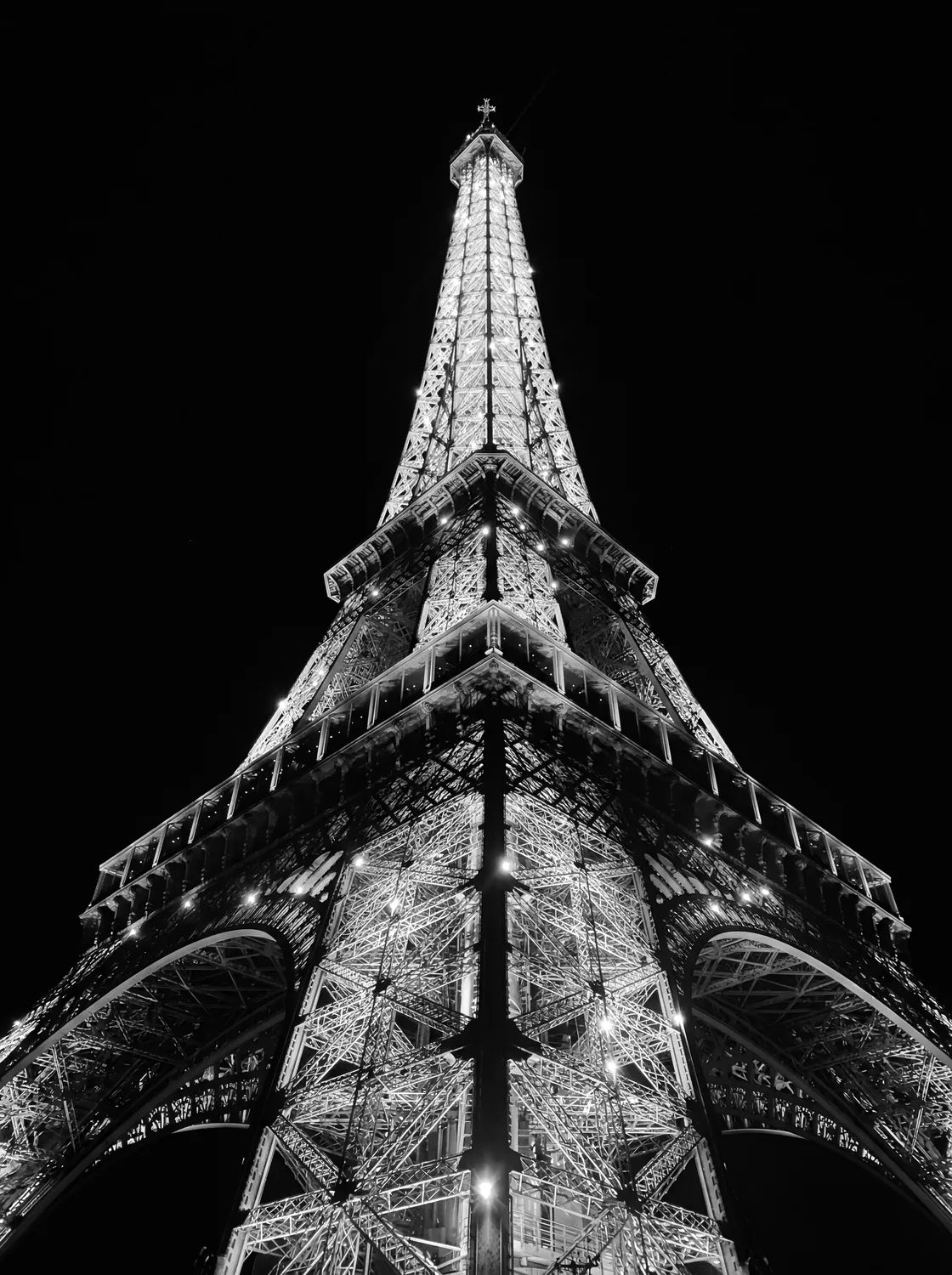 Tableau Tour Eiffel - Emblème de la France N&B | en Métal Format A3