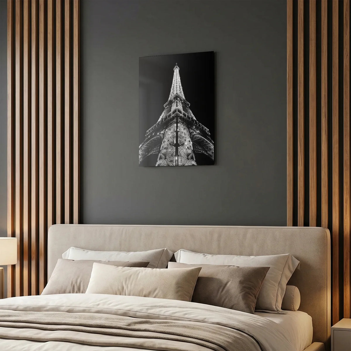 Tableau Tour Eiffel - Emblème de la France N&B | en Métal Format A3