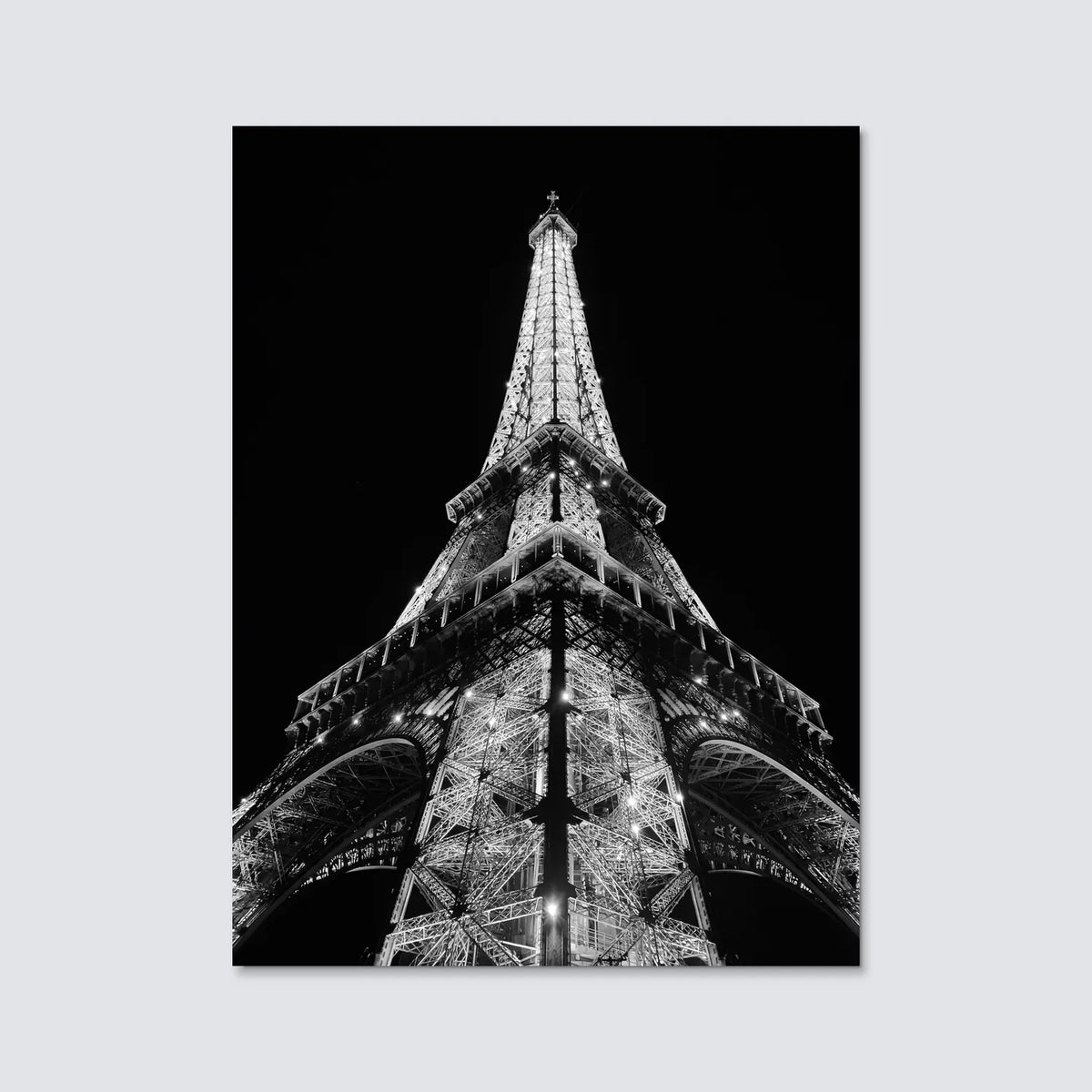 Tableau Tour Eiffel - Emblème de la France N&B | en Métal Format A3