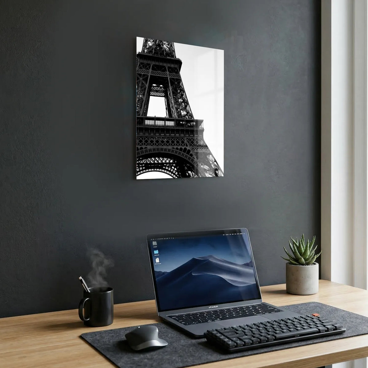 Tableau Tour Eiffel Focus N&B | en Métal Format A3