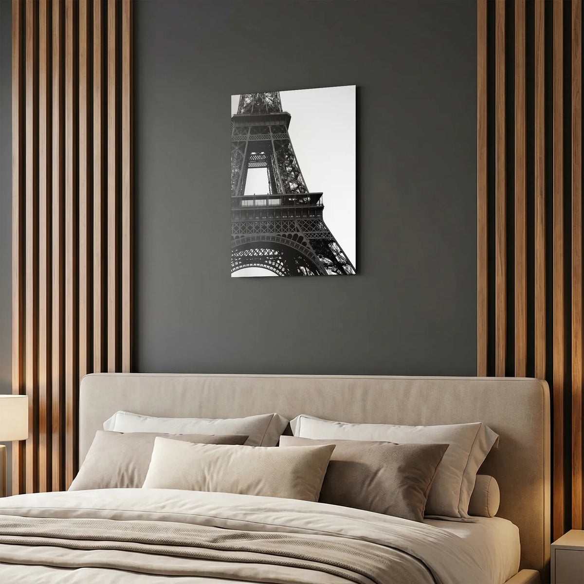 Tableau Tour Eiffel Focus N&B | en Métal Format A3