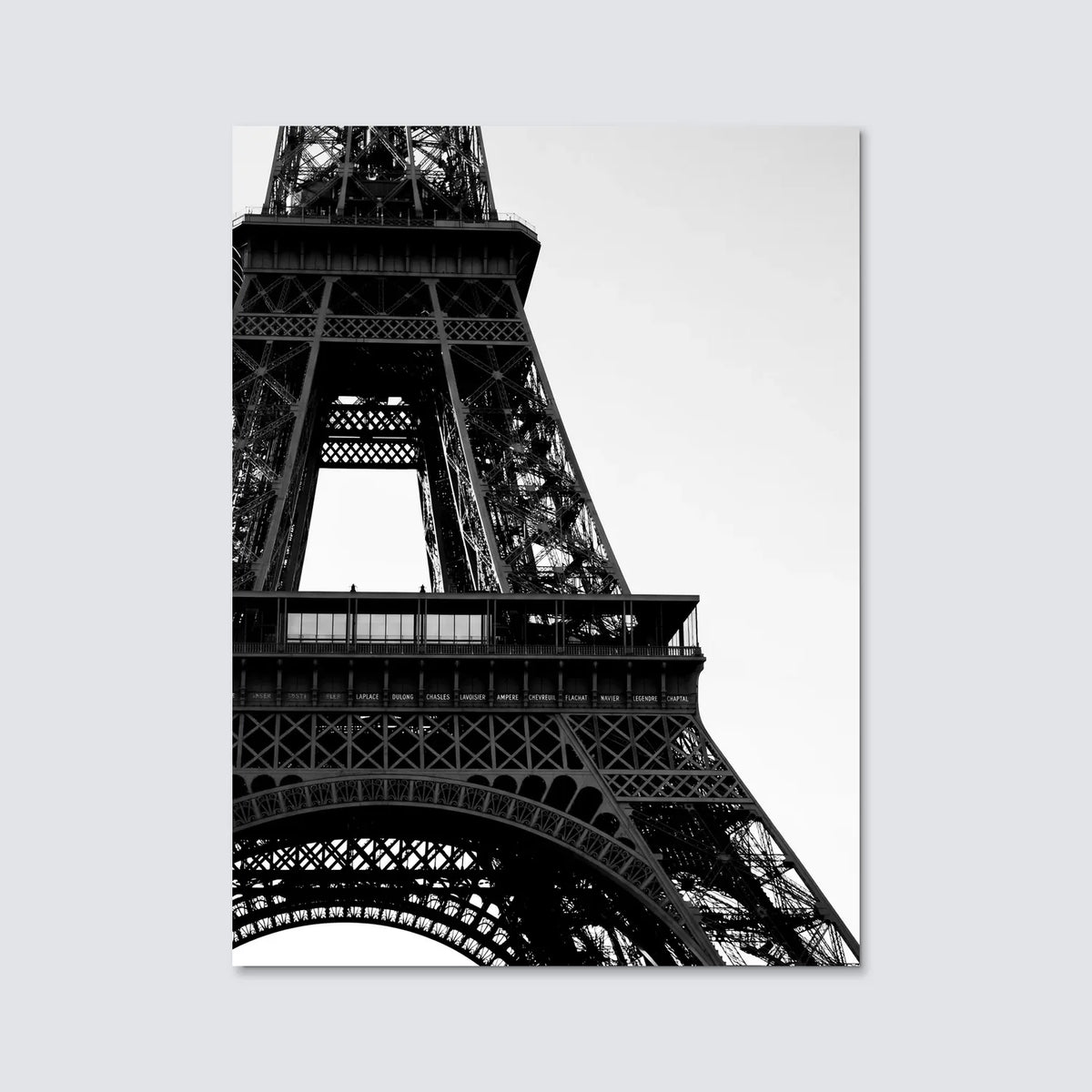 Tableau Tour Eiffel Focus N&B | en Métal Format A3