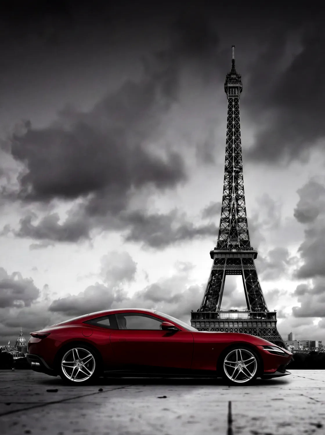 Tableau Paris x Ferrari | en Métal Format A3
