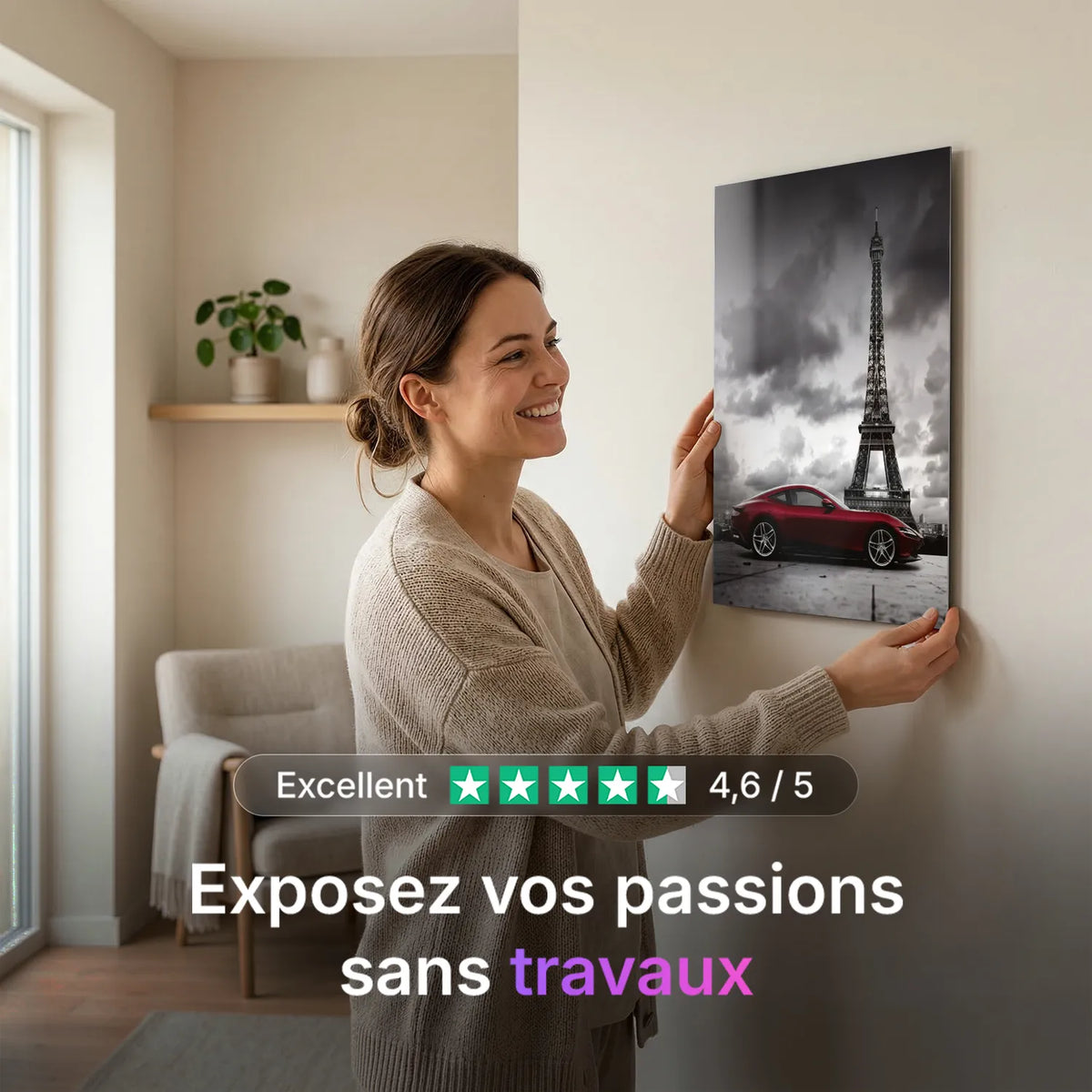 Tableau Paris x Ferrari | en Métal Format A3