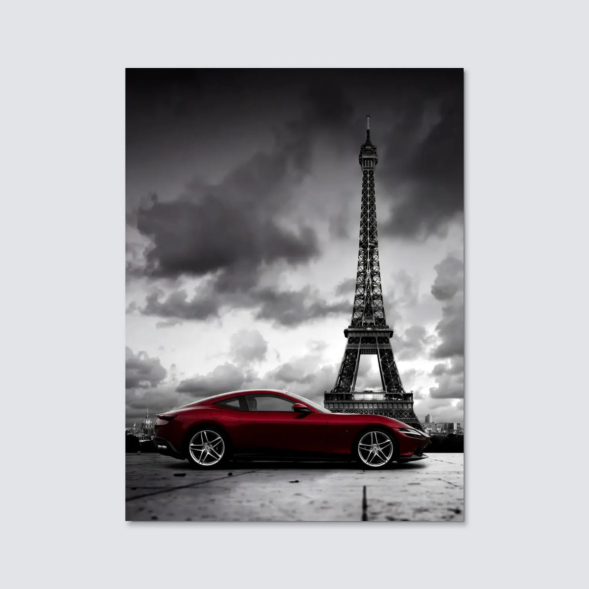 Tableau Paris x Ferrari | en Métal Format A3