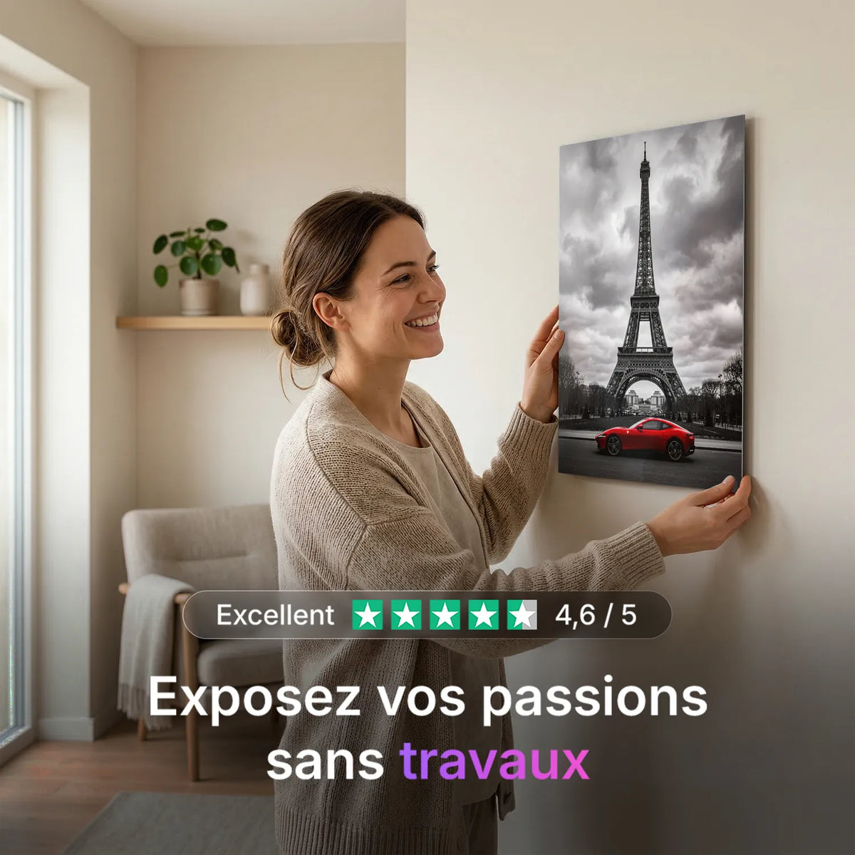 Tableau Une virée à Paris | en Métal Format A3
