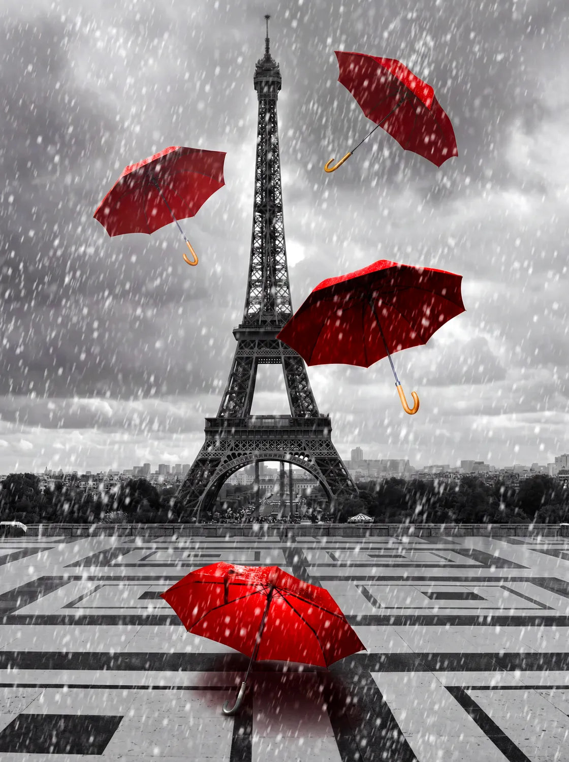 Tableau Paris sous la pluie | en Métal Format A3