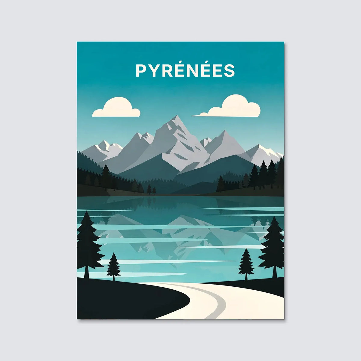 Tableau Pyrénées-Orientales - Illustration | en Métal Format A3