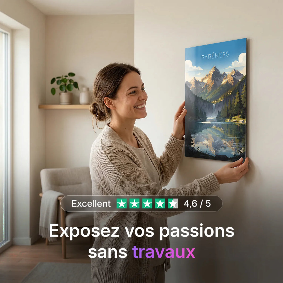 Tableau Les Pyrénées-Orientales - Illustration | en Métal Format A3