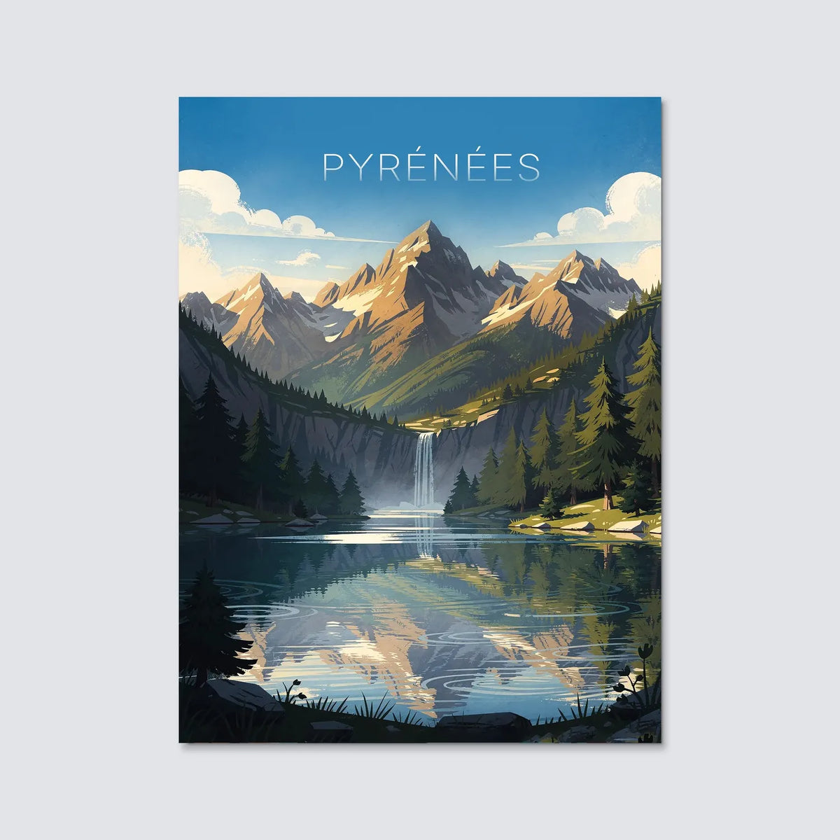 Tableau Les Pyrénées-Orientales - Illustration | en Métal Format A3