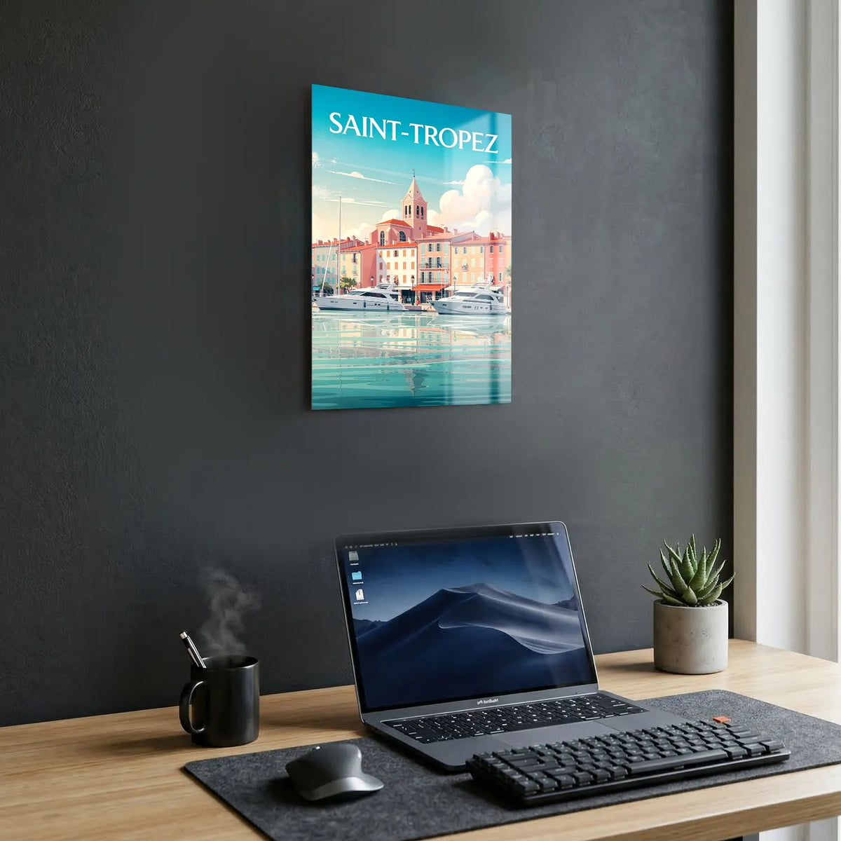 Tableau Saint-Tropez - Illustration | en Métal Format A3