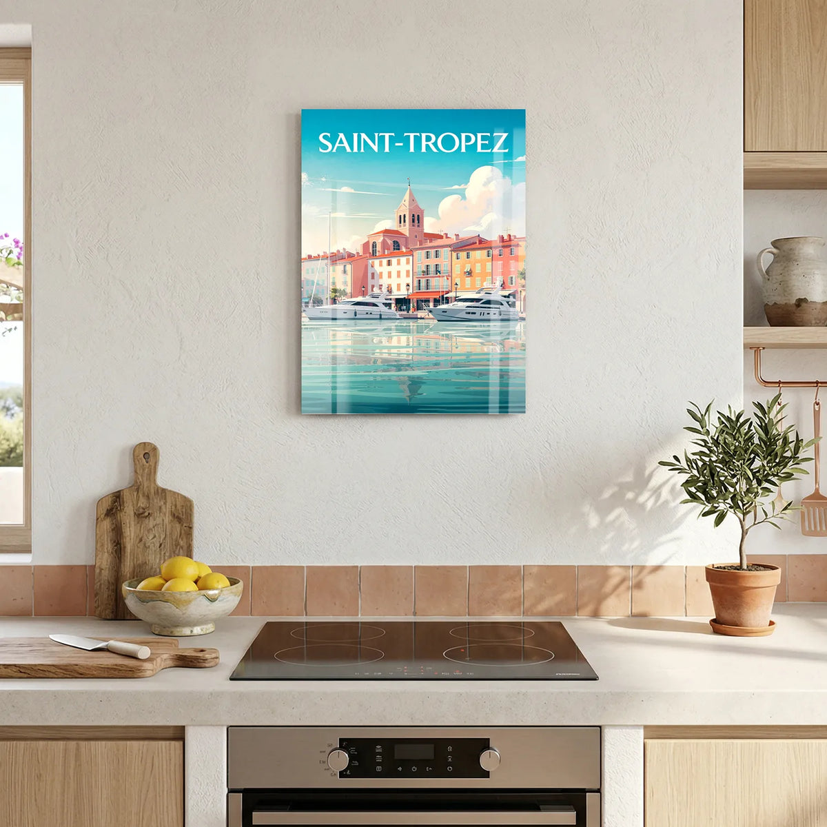 Tableau Saint-Tropez - Illustration | en Métal Format A3