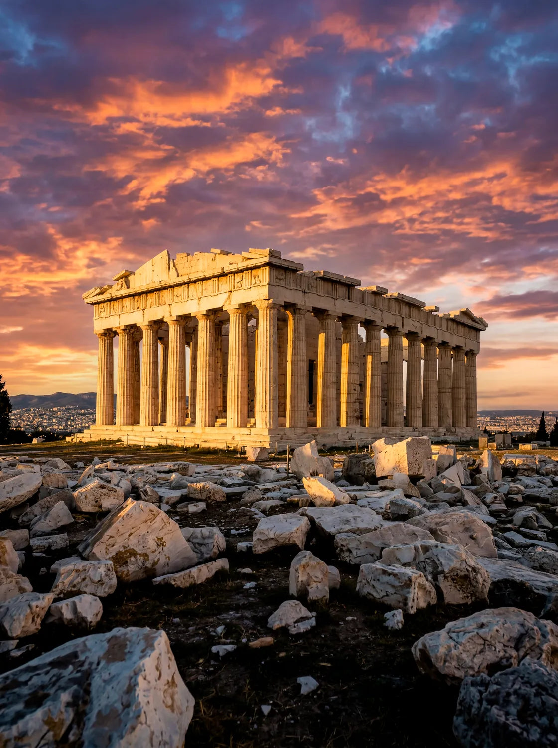 Tableau L'Acropole d'Athènes | en Métal Format A3