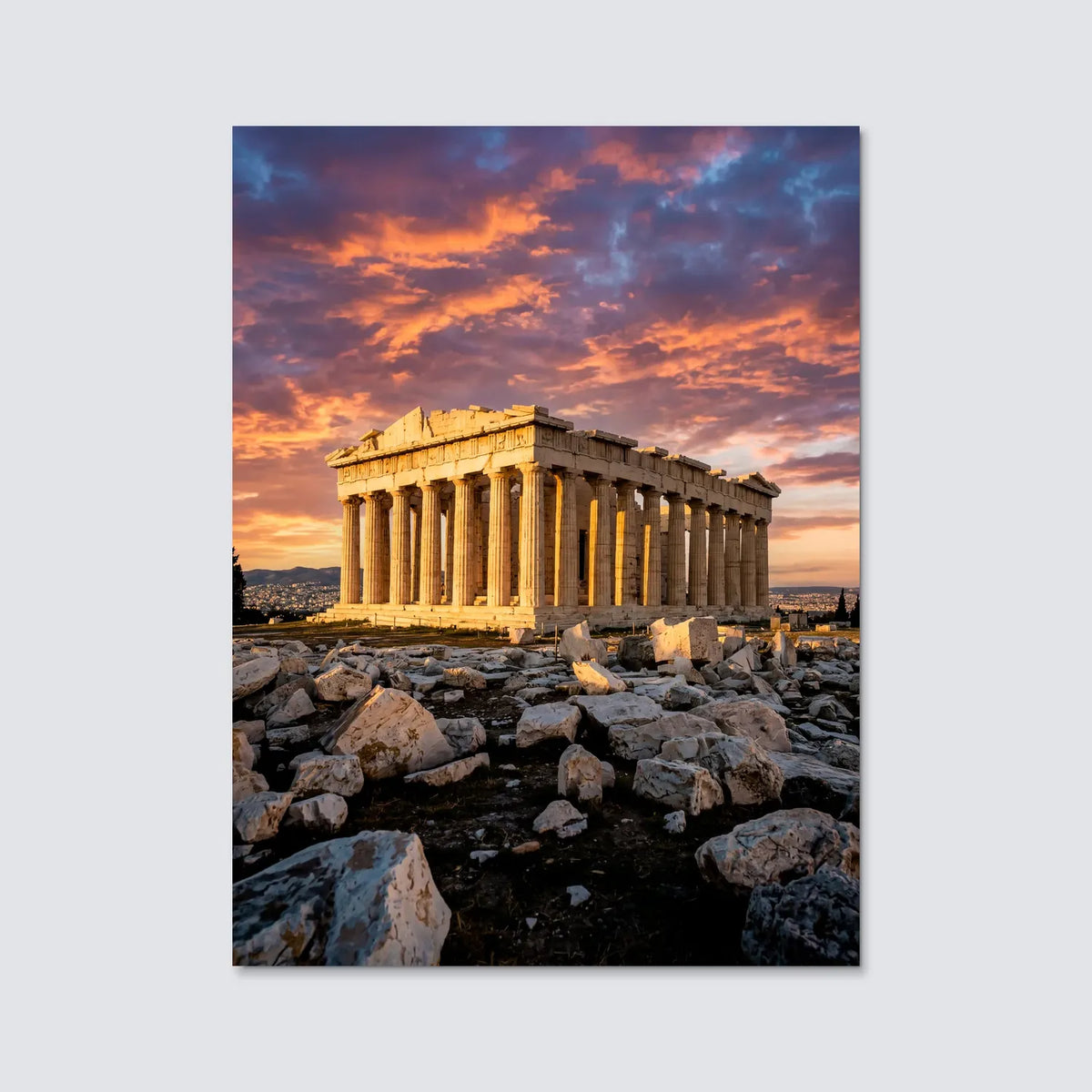 Tableau L'Acropole d'Athènes | en Métal Format A3