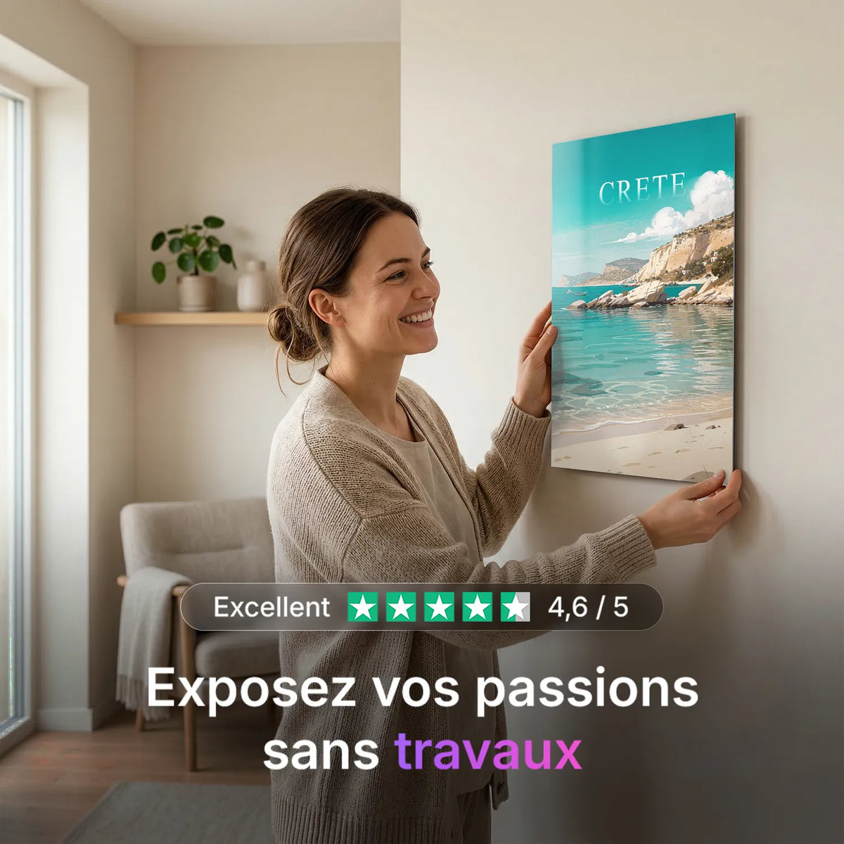 Tableau La Crète - Illustration | en Métal Format A3