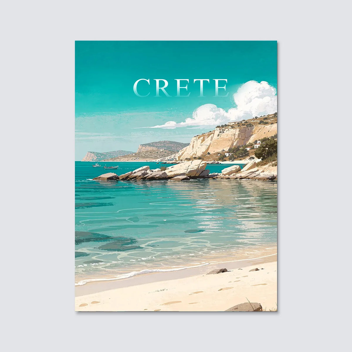 Tableau La Crète - Illustration | en Métal Format A3