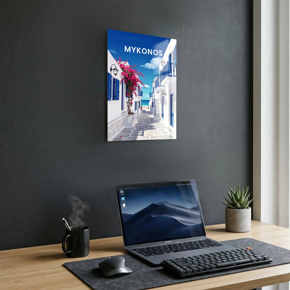 Tableau Mykonos - Illustration | en Métal Format A3