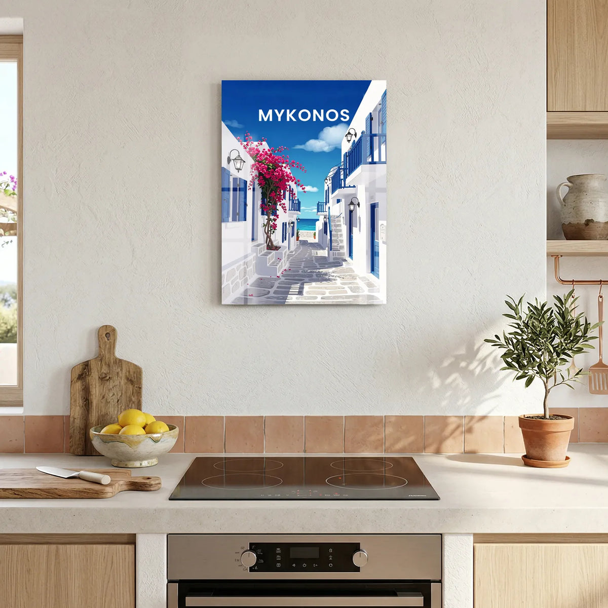 Tableau Mykonos - Illustration | en Métal Format A3