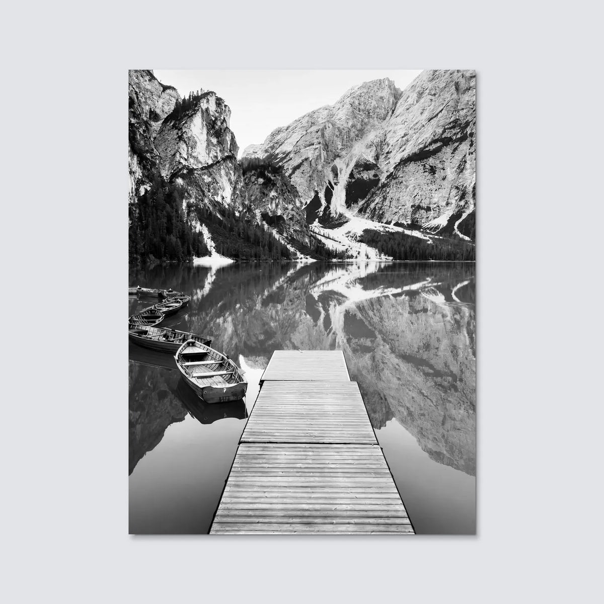 Tableau Les Dolomites N&B | en Métal Format A3