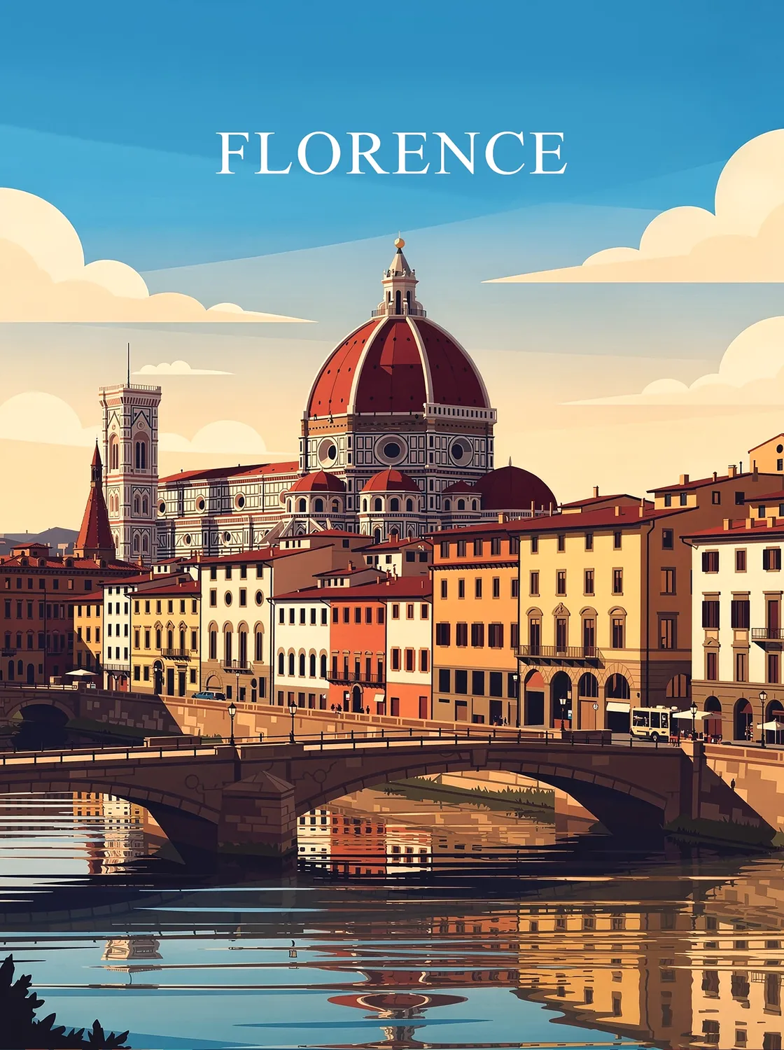 Tableau Florence - Illustration | en Métal Format A3